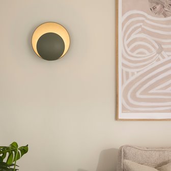 Okrągły kinkiet ścienny designerski zielony Orbit Globen Lighting